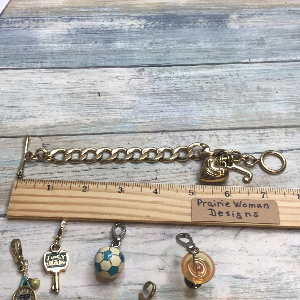 100% Authentic Vintage Juicy Couture Charm Bracelet‎ w/ 6 Charms